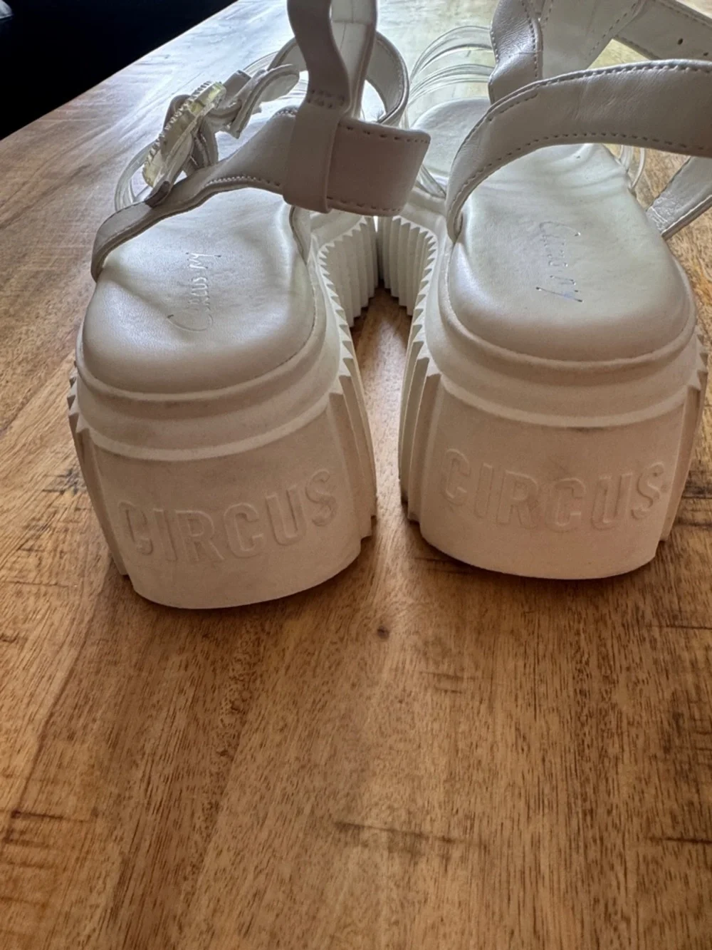 CIRCUS by Sam Edelman Ester White Platform chunky fisherman open toe sandals 8